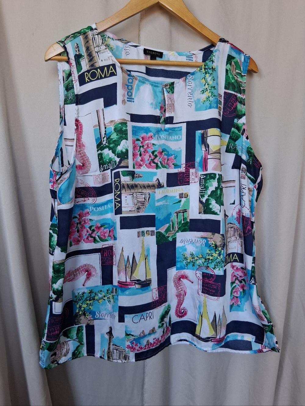 Talbots Multicolor Printed Sleeveless Top